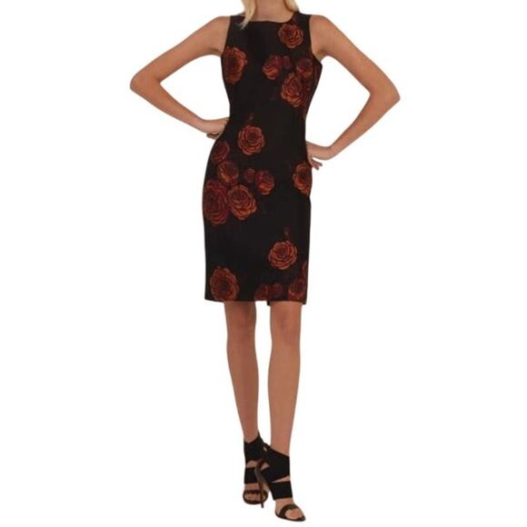 Aquilano Rimondi Sheath Dress 40 US S Black Floral Italy Romantic Euro Summer - Picture 4 of 16
